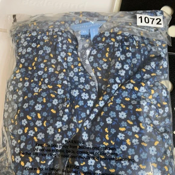 Draper James Blue Floral Dress Women's XL Ruffle Tie Waist Cottagecore - Picture 7 of 7